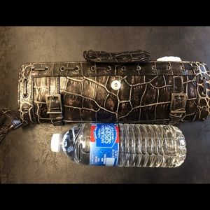 Versace 🧡 Croc 🐊 embossed gorgeous clutch NEW‼️